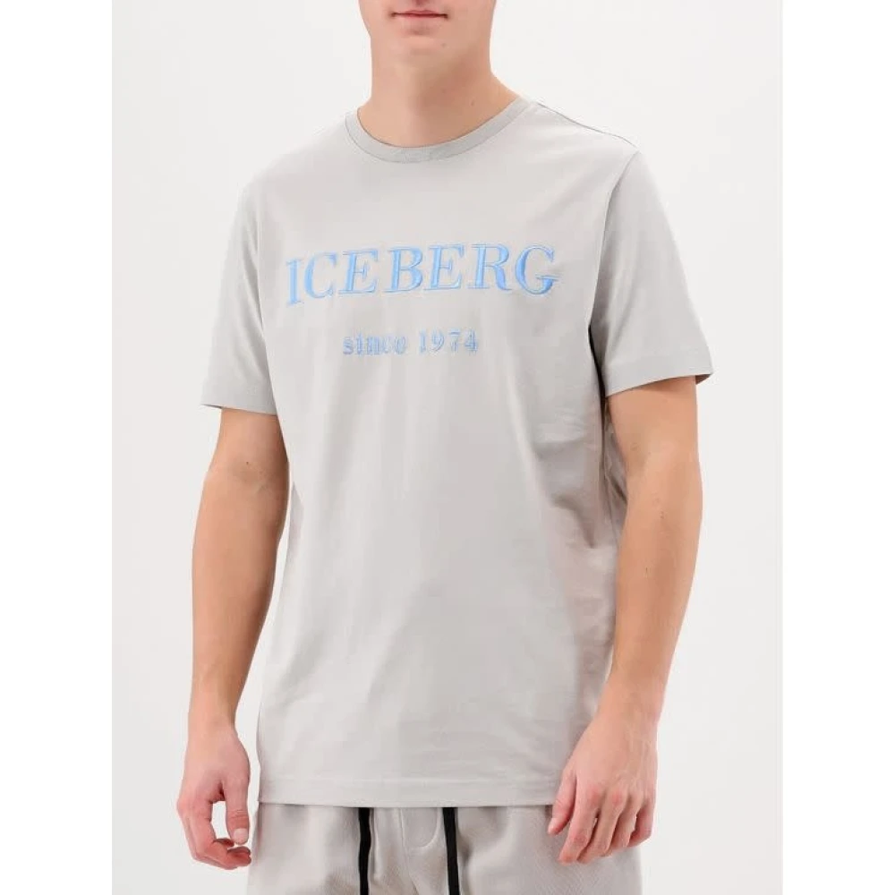 Iceberg Grote Branding Grijze Tee Gray Heren