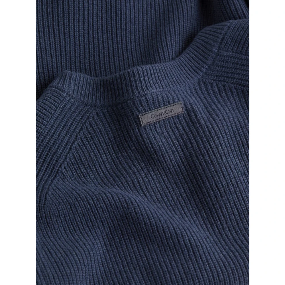 Calvin Klein Merino Ribgebreide Trui Black Heren