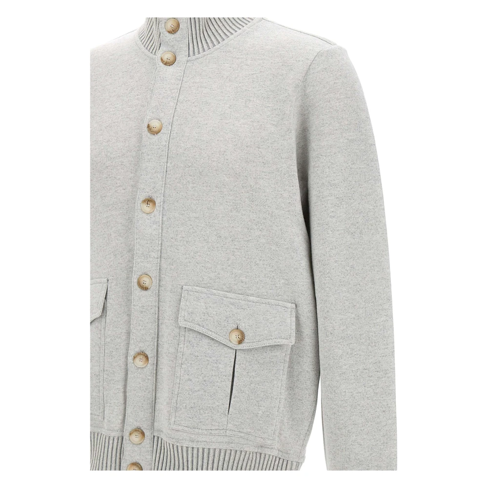Gran Sasso Grijze Fleece Trui Sartorial Collectie Gray Heren