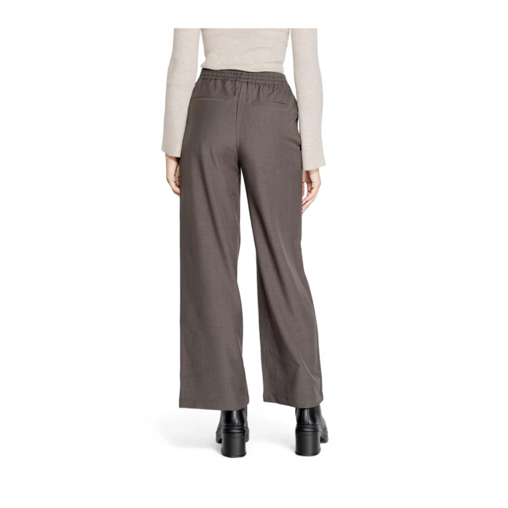 Only Grijze Vetersluiting Wijde Broek Gray Dames