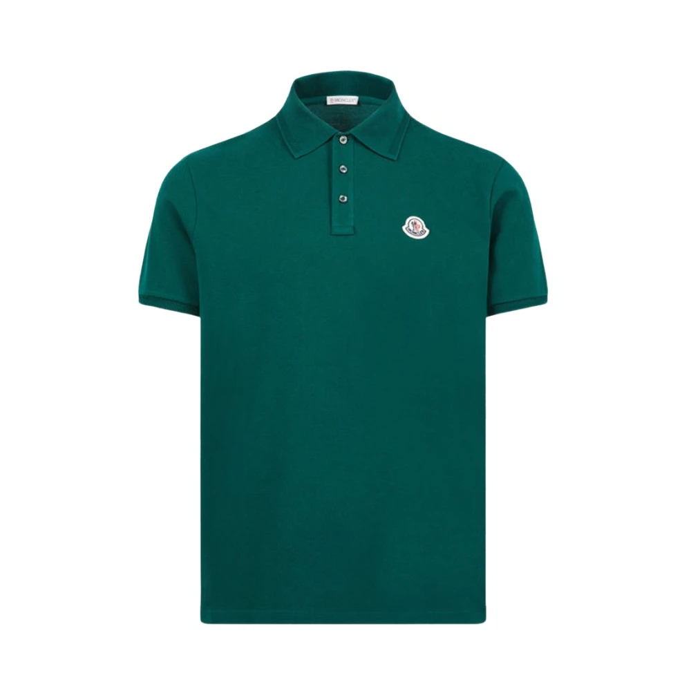 Moncler Logo Patch Polo Klassiek Groen Green Heren