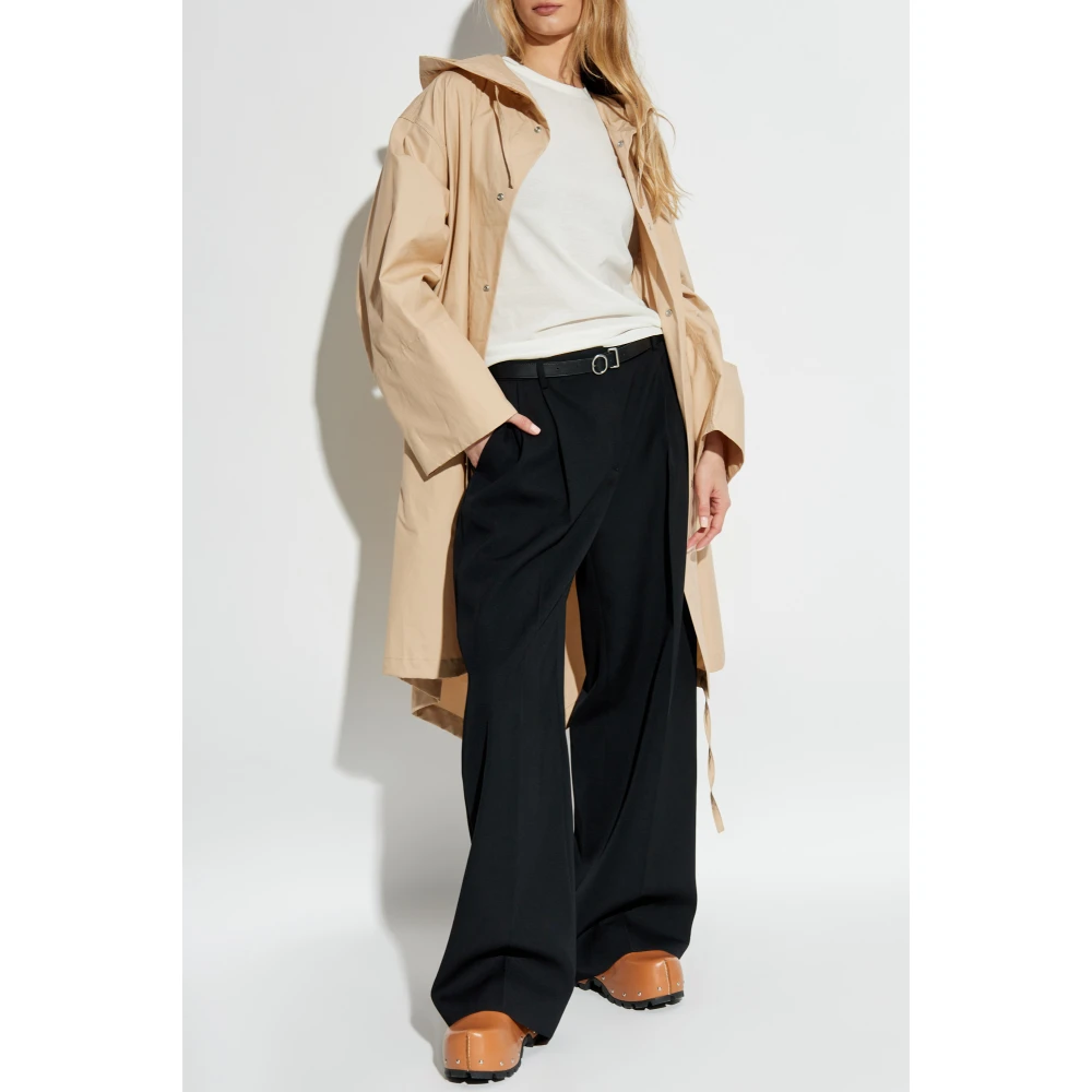 Jil Sander Katoenen parka met capuchon Beige Dames