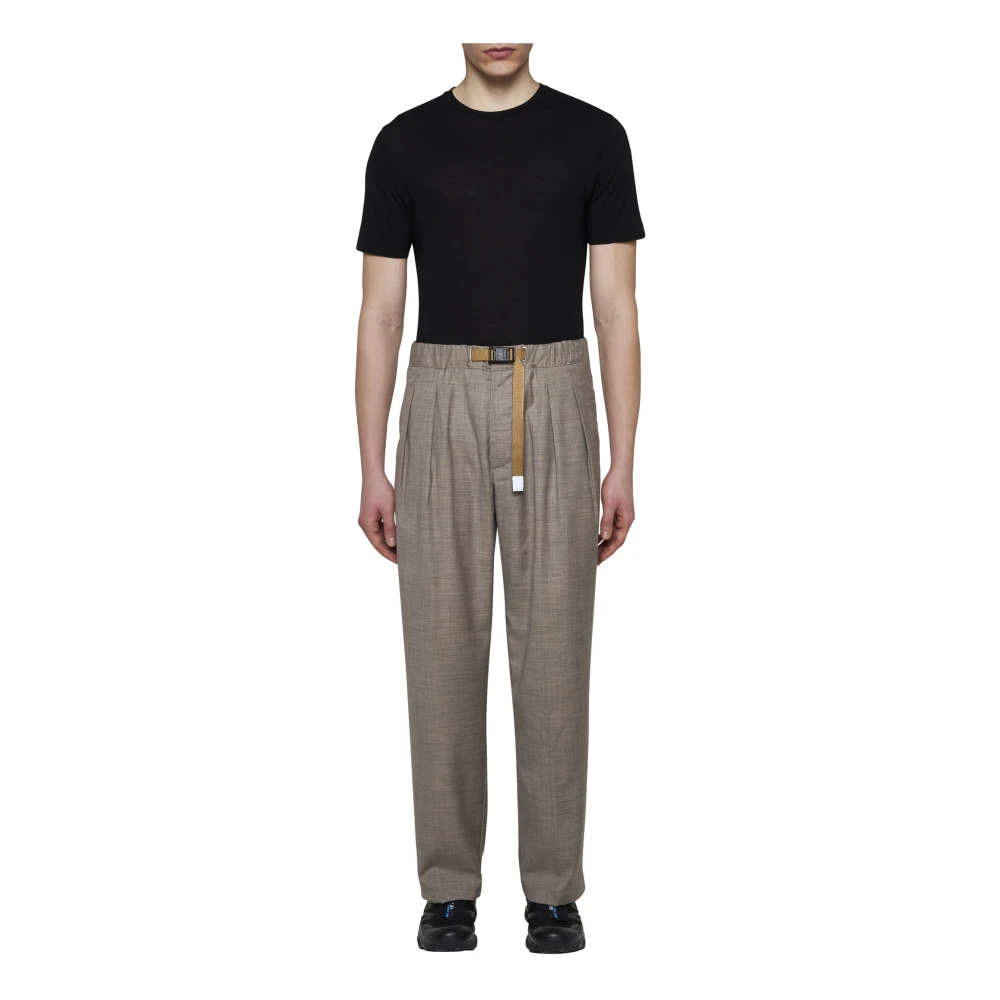White Sand Beige Elastische Taille Broek Beige Heren