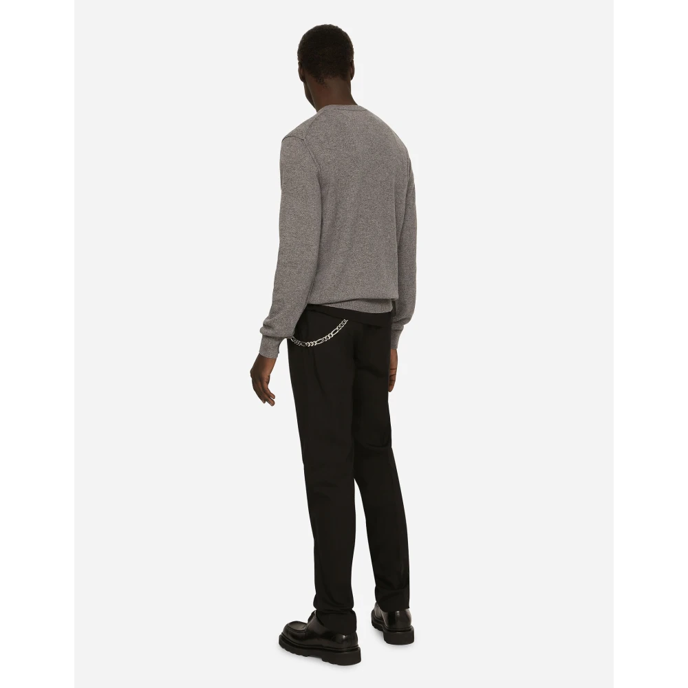 Dolce & Gabbana Round-neck Knitwear Gray Heren