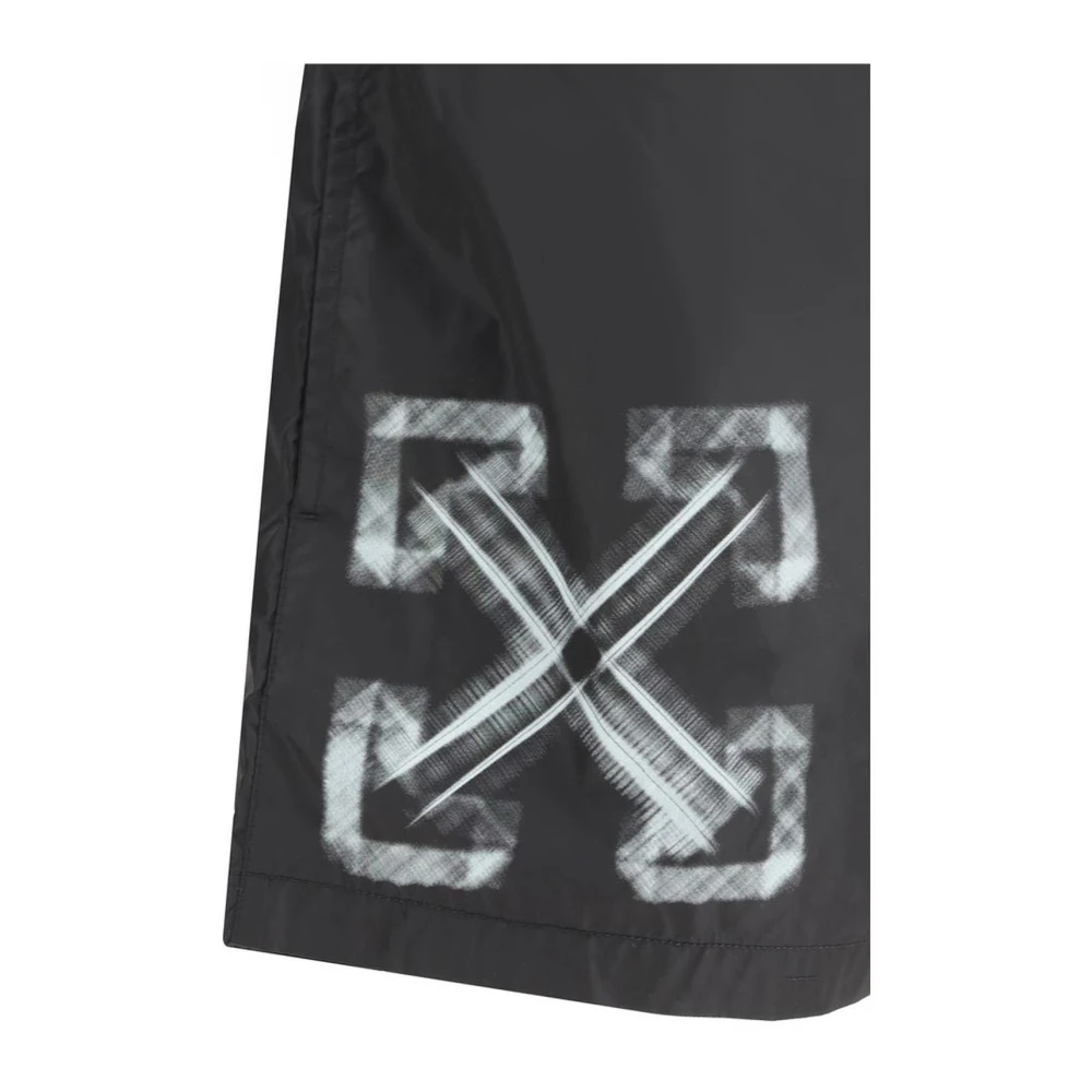 Off White Sportieve Zwemshorts met Koord Black Heren