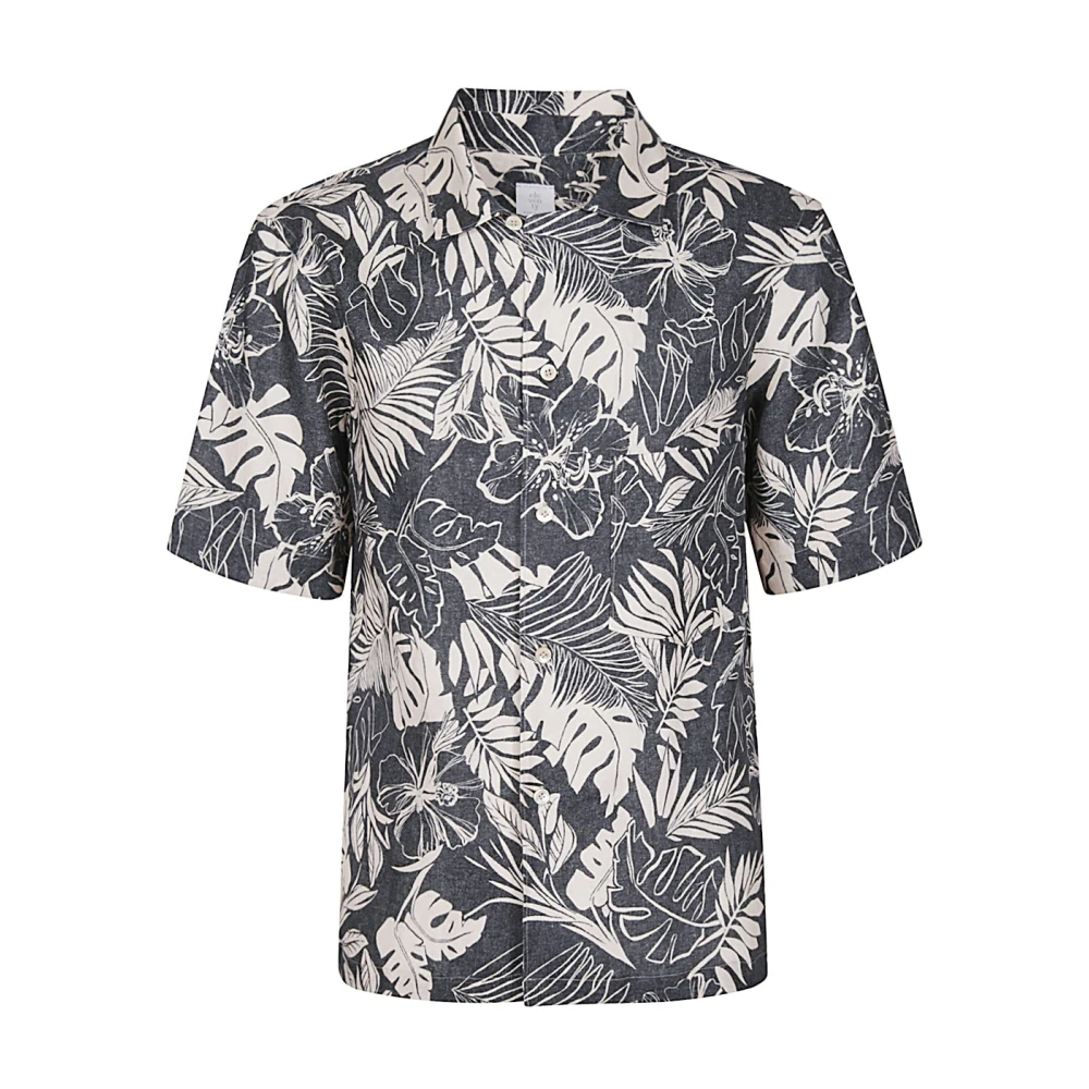 Eleventy Men's Multicolor Short Sleeve Linen Shirt With Pocket - Short Sleeve Shirts - M - Shirts