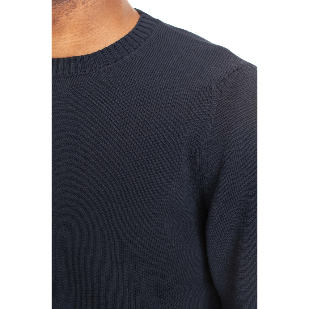 Drumohr Blauwe Katoenen Crewneck Sweater Blue Heren