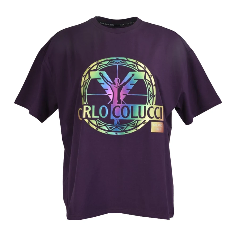 Carlo Colucci Women's Purple Unique Artistic T-Shirts For