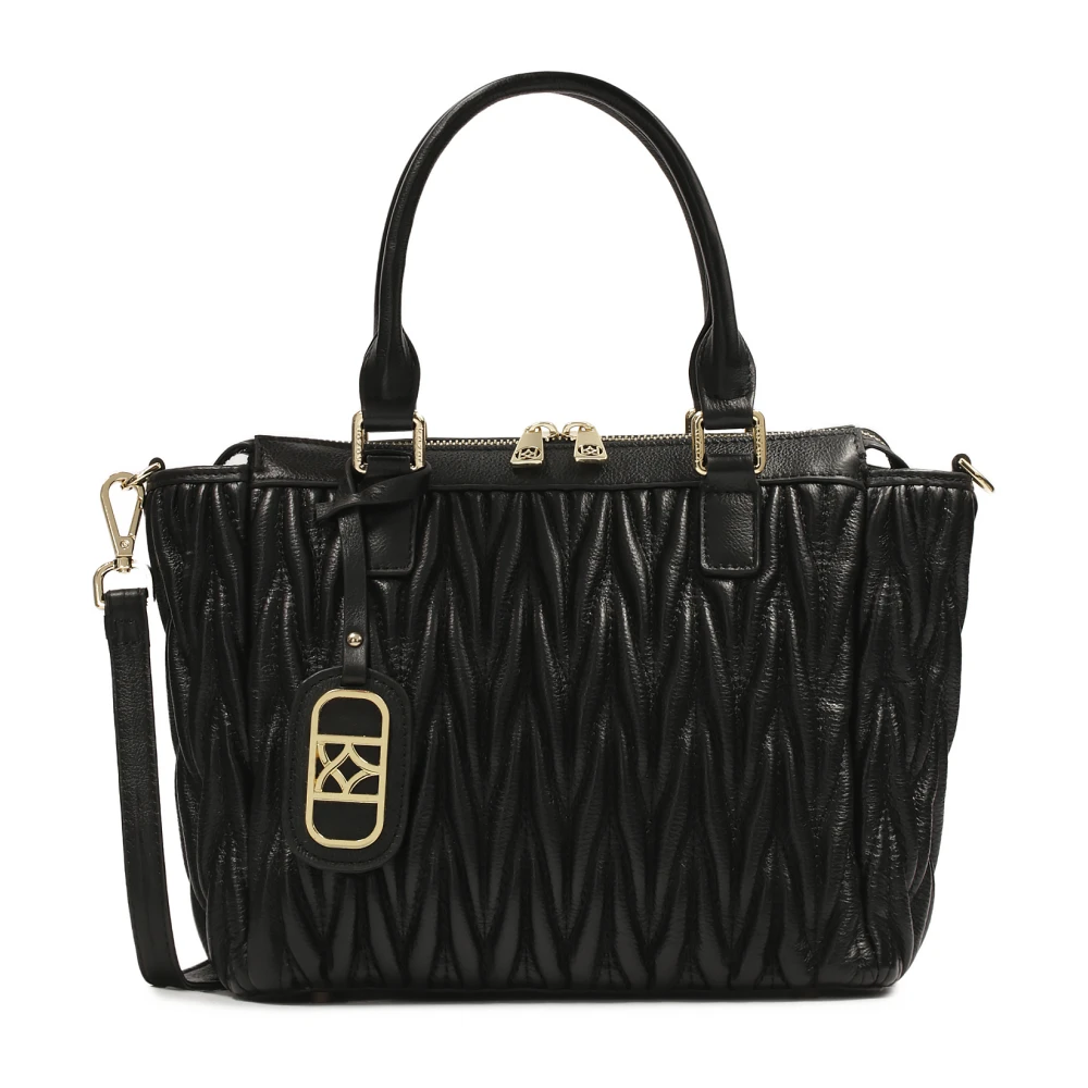 Kazar Elegante handtas in gewatteerd fijn patroon Black Dames