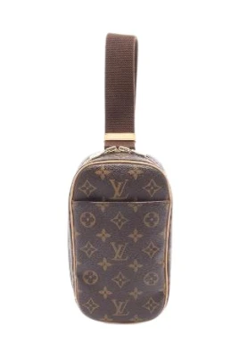 Pre-owned Pochette Gange Monogram Coated Canvas Midjeväska