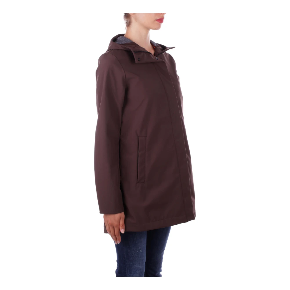 Suns Bruine Hoodie met Rits en Knopen Brown Dames