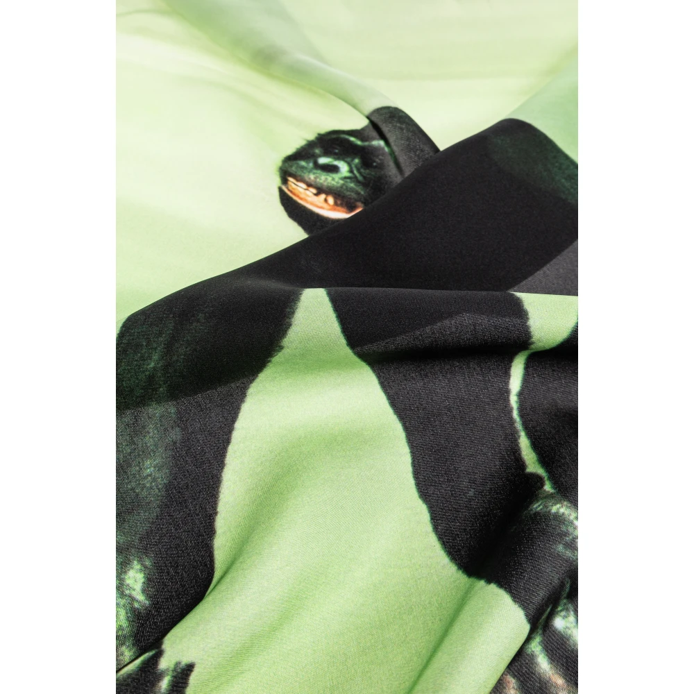 Moschino Zijden sjaal Green Unisex