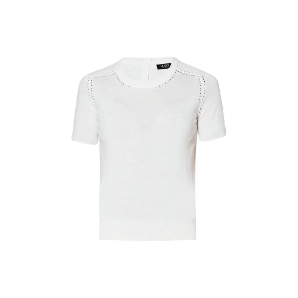 Liu Jo Star White Korte Mouw Gebreide Top White Dames