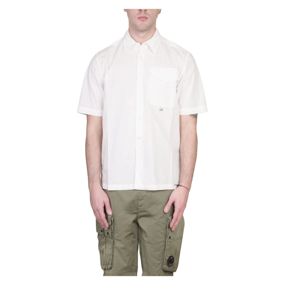 C.P. Company Zak Popeline Shirt White Heren