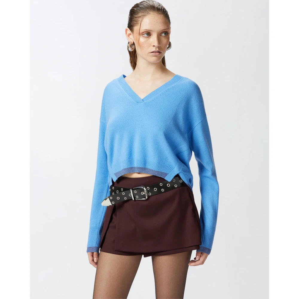 pinko Kasjmiermix trui met lurex Blue Dames