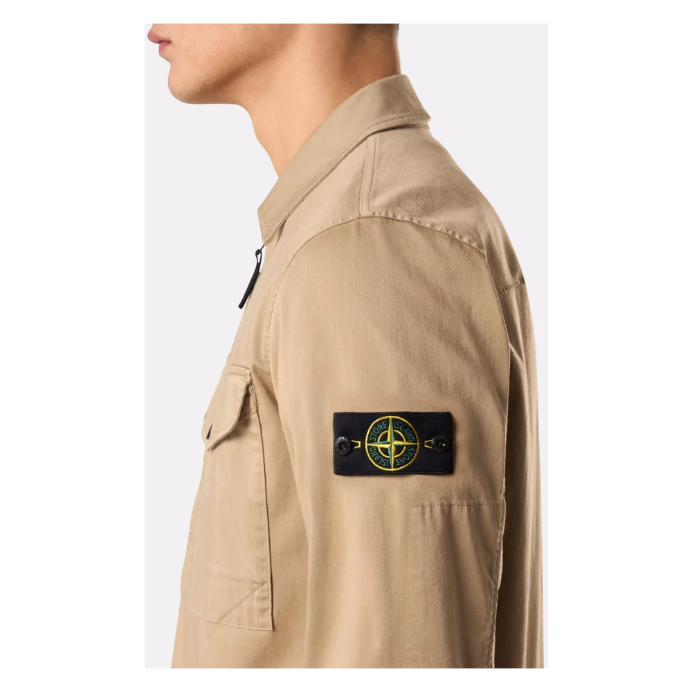 Stone Island Beige Jassen met Zakken Beige Heren