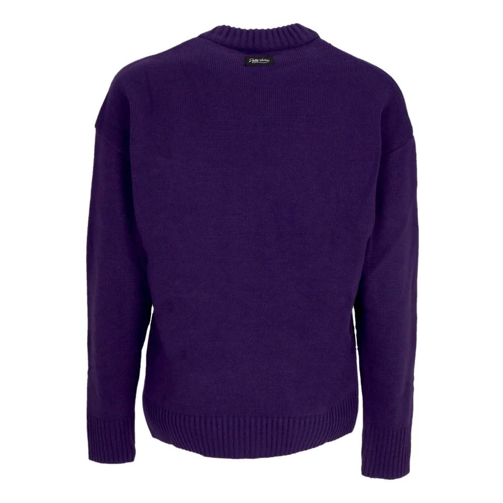 Dolly Noire Skull Jacquard Sweater Paars Stof Purple Heren