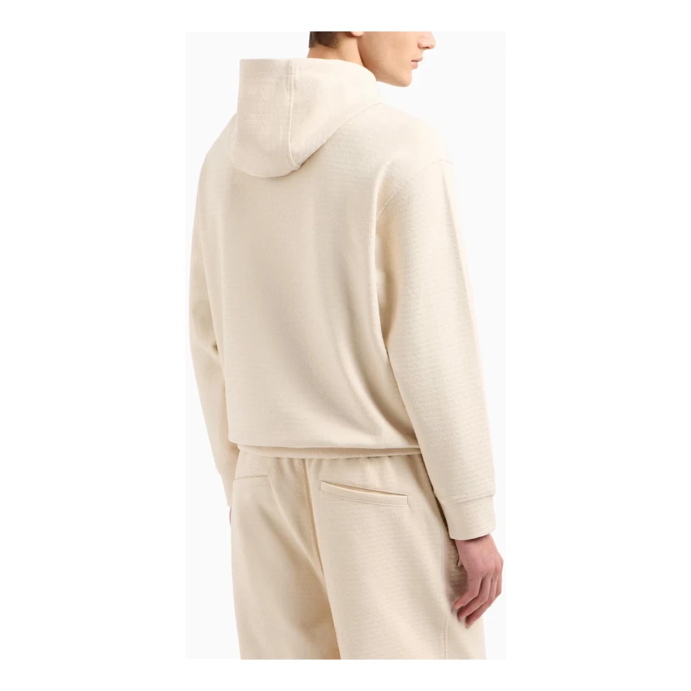 Emporio Armani Jacquard Lettering Sweaters Beige Heren