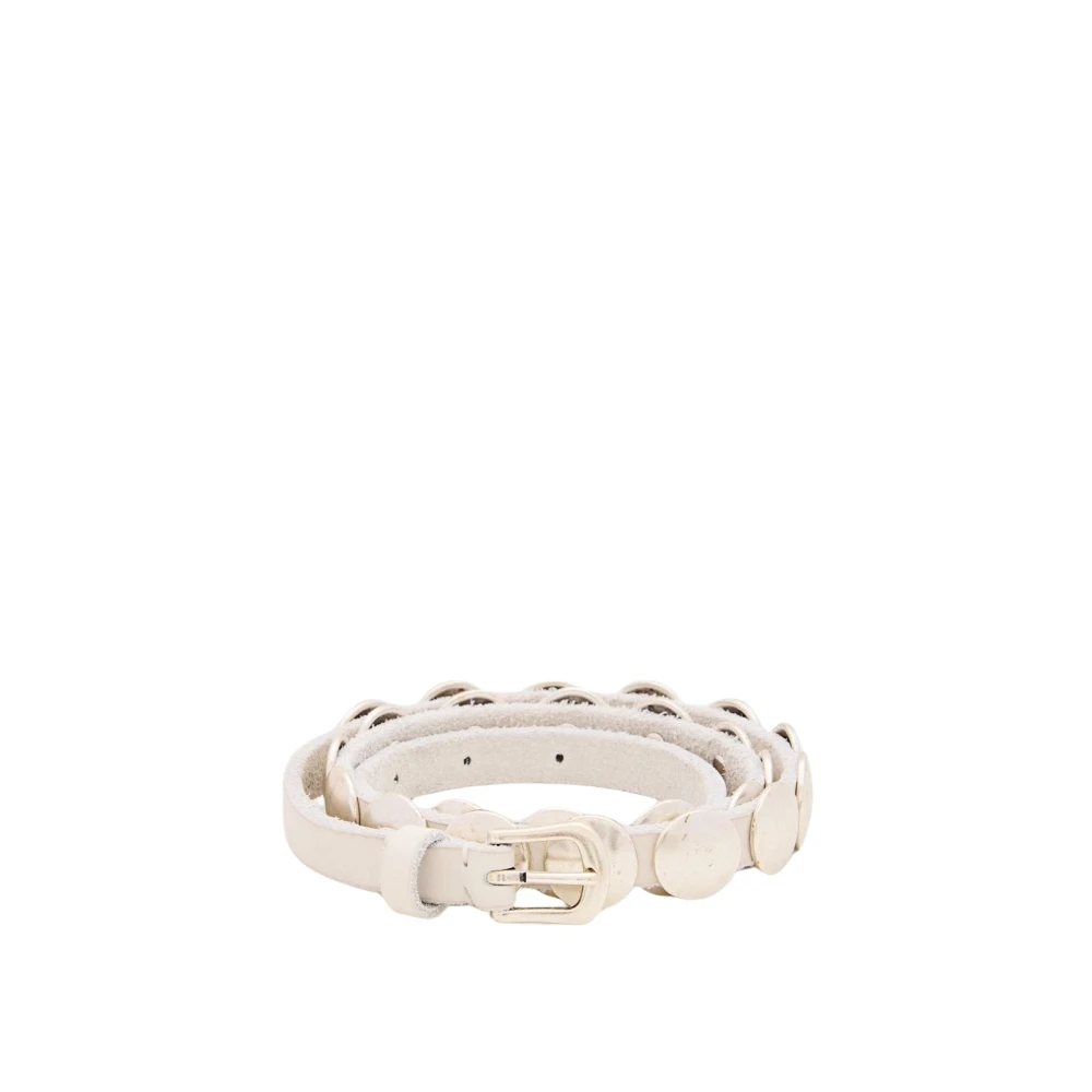 Golden Goose Women's White Belts, 90 Cm, Stylish Leather Belt With Distinctive Detailing