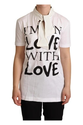 Vit Bomullssiden I'm In Love Top T-shirt