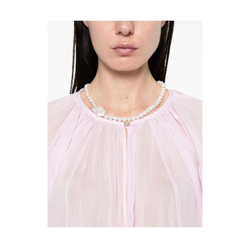 Forte Lila Paarse Ronde Hals Lange Mouw Shirt Pink Dames
