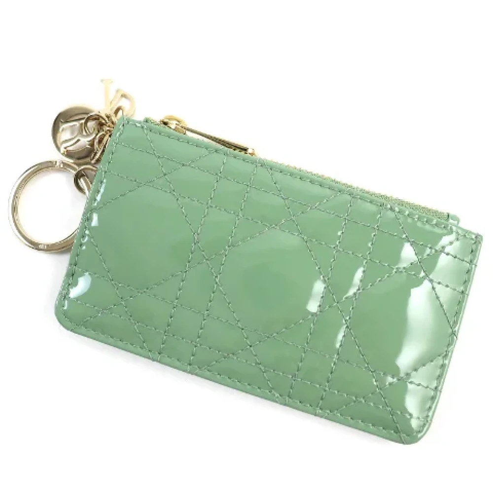 Dior Vintage Pre-owned Leather wallets Green Dames