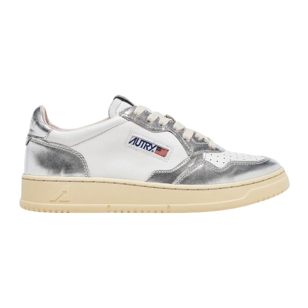 Autry Bicolor Leren Sneakers Dames Schoenen Grijs