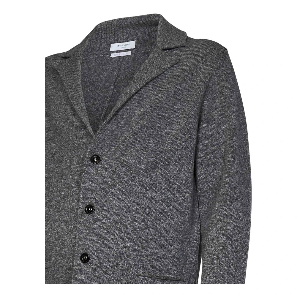 Boglioli Grijze Gebreide Blazer-Stijl Vest Aw24 Gray Heren