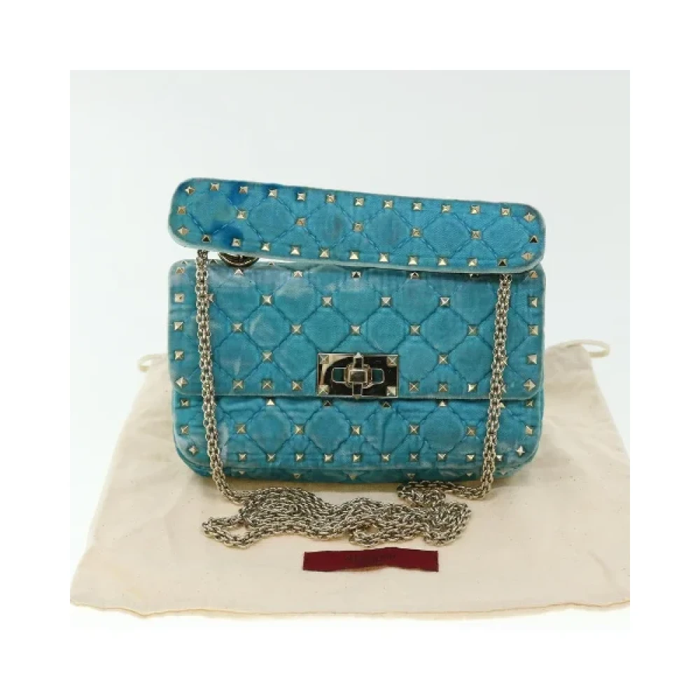 Valentino Vintage Pre-owned Velvet shoulder-bags Blue Dames