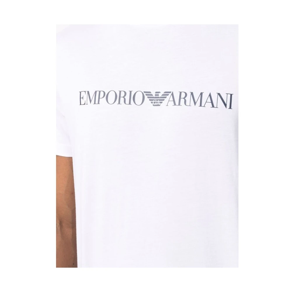 Emporio Armani Logo-print Katoenen T-Shirt White Heren