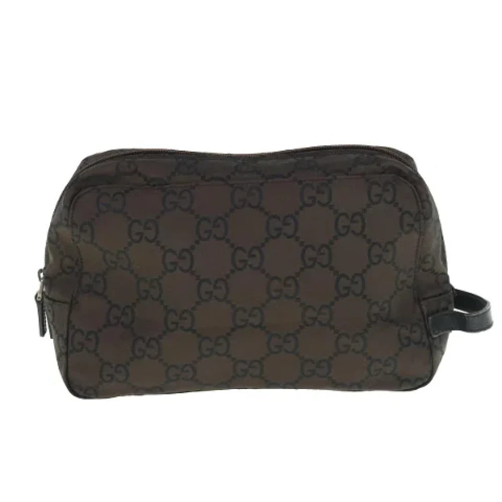 Gucci Vintage Pre-owned Canvas clutches Brown Dames