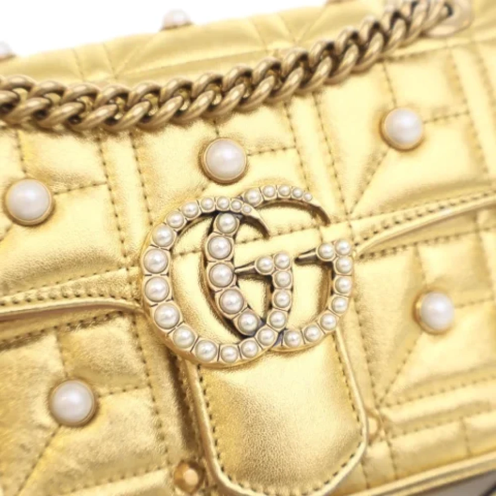 Gucci Vintage Pre-owned Leather handbags Yellow Dames