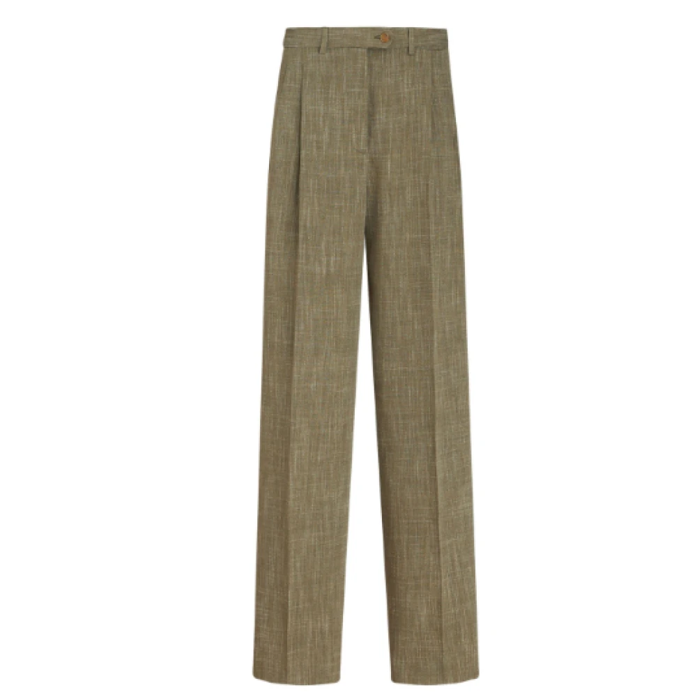 ETRO Straight Trousers Green Dames
