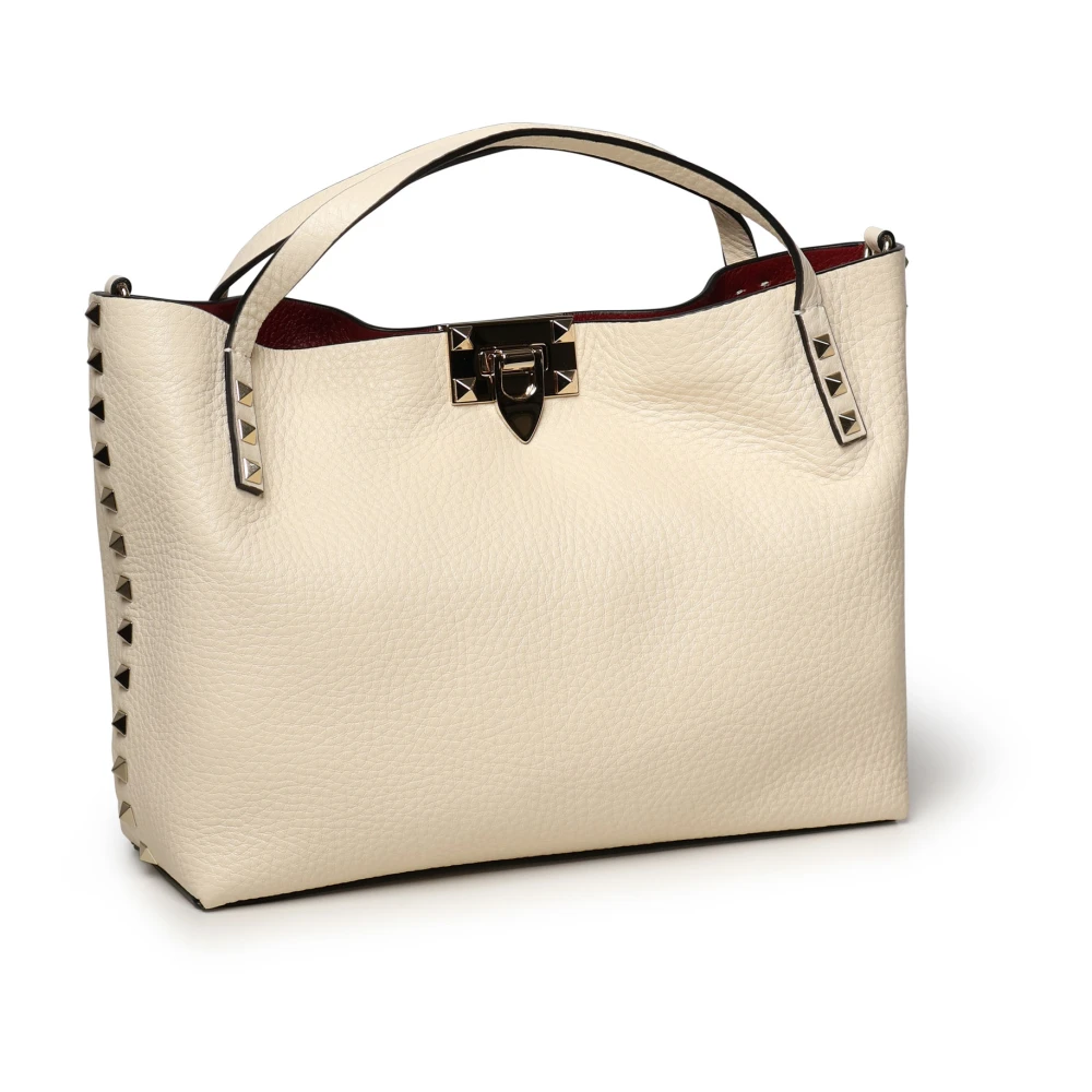 Valentino Garavani Witte Rockstud tassen met haaksluiting White Dames