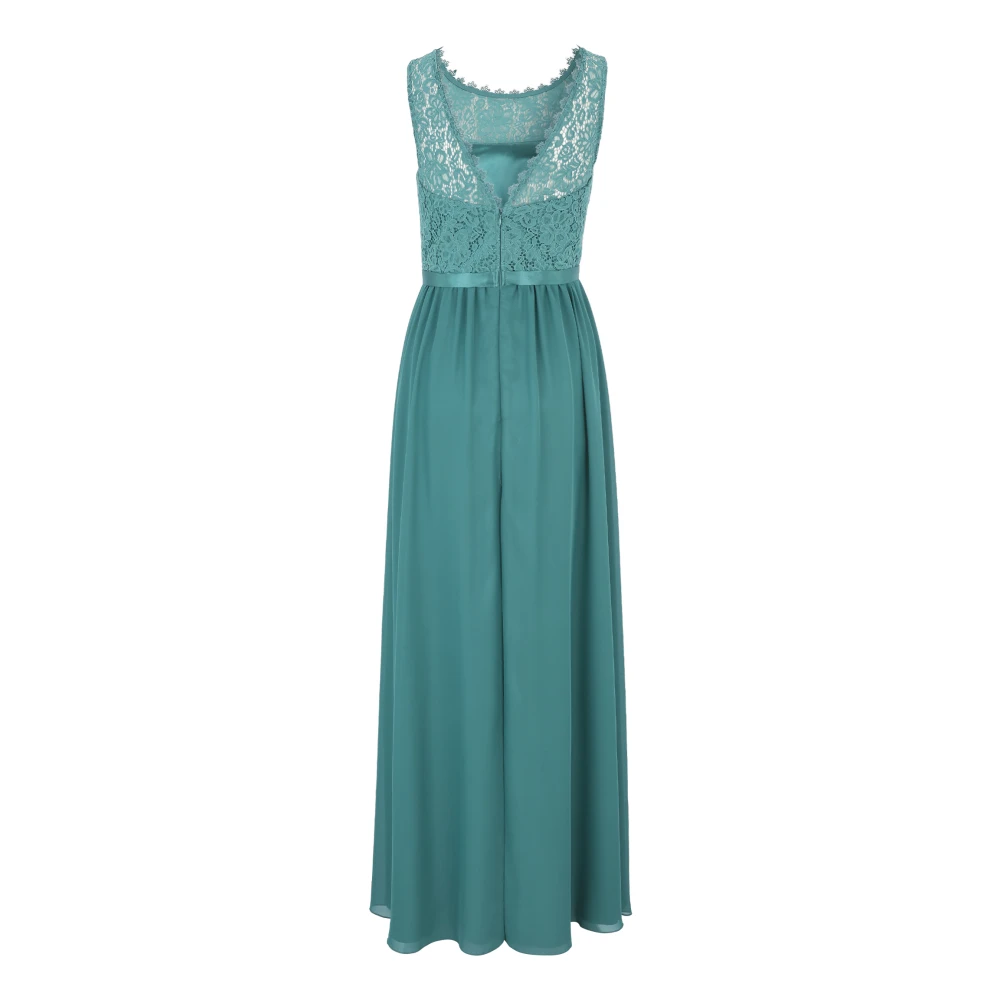 Vera Mont Bloemenkant Maxi Cocktailjurk Blue Dames