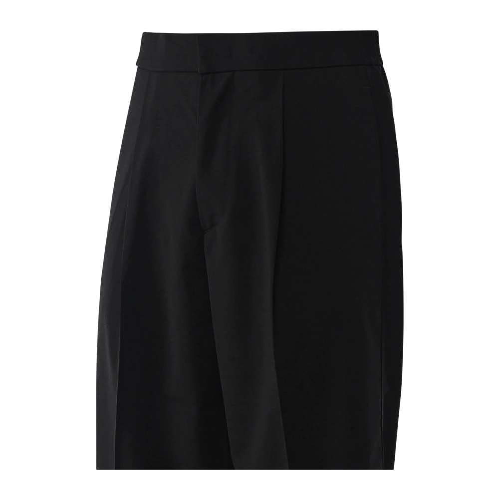 Bonsai Zwarte wollen blend regular fit broek Black Heren