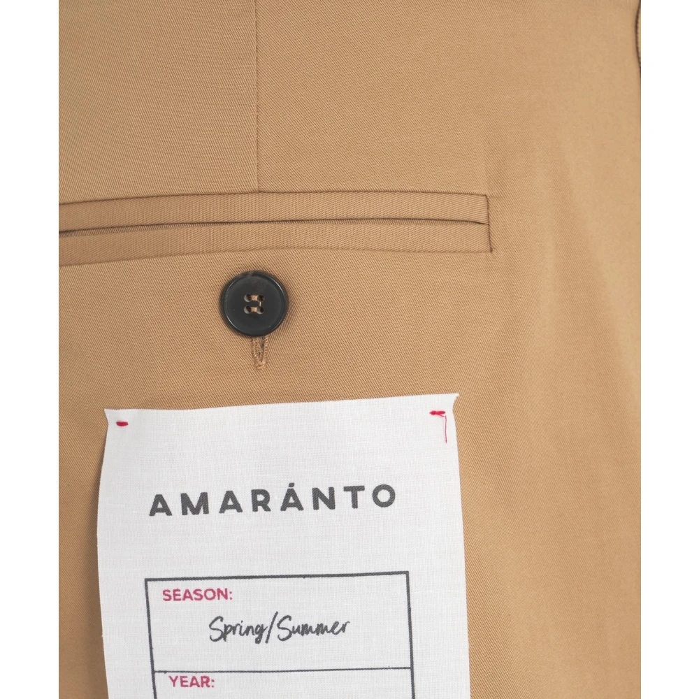 Amaránto Bruine Bermuda Shorts Elegante Plooien Brown Heren