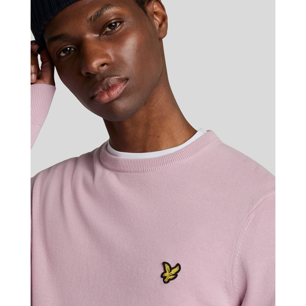 Lyle & Scott Mid Knits Katoenen Ronde Hals Trui Blue Heren