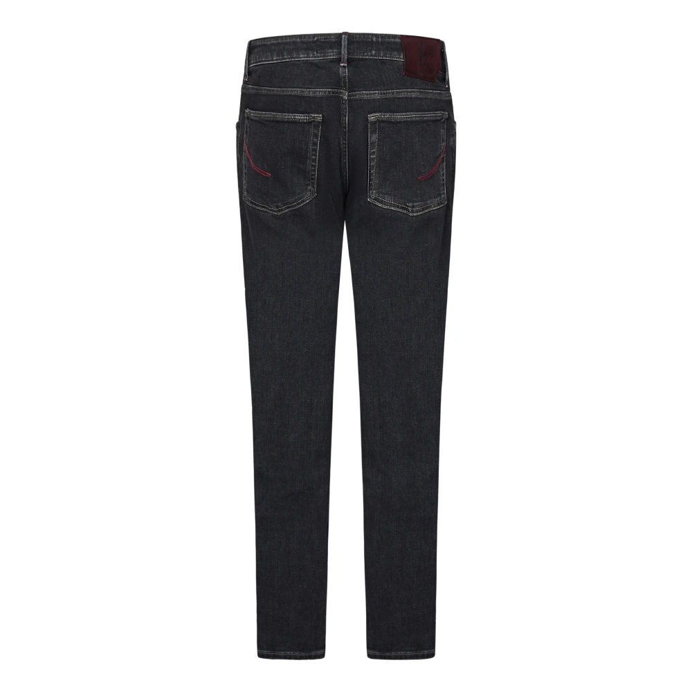Hand Picked Zwarte Slim-Fit Denim Jeans Black Heren