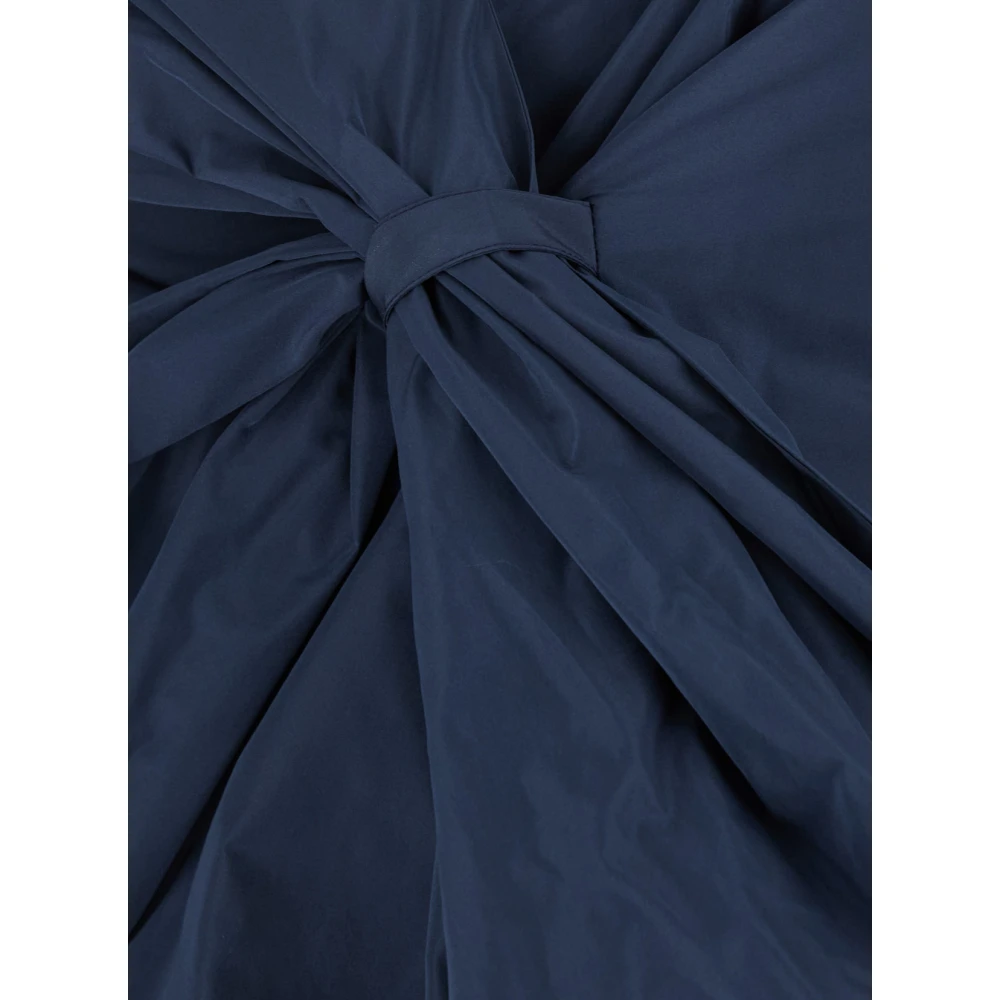 P.a.r.o.s.h. Blauwe Asymmetrische Cape met Knoopdetail Blue Dames