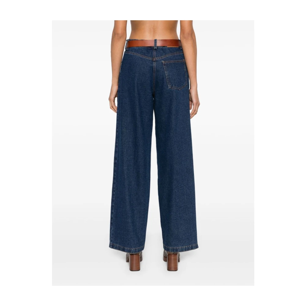 Forte Blauwe Denim Jeans met Riem Blue Dames