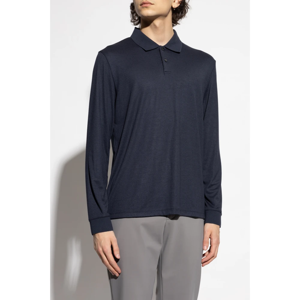 Theory Lange mouw polo Blue Heren