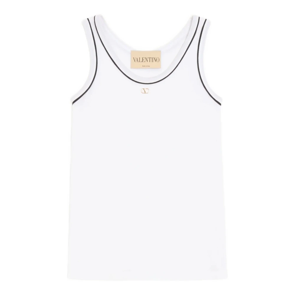 Valentino Garavani Cotton Jersey Top - Female - Sleeveless Tops - White - M - Tops