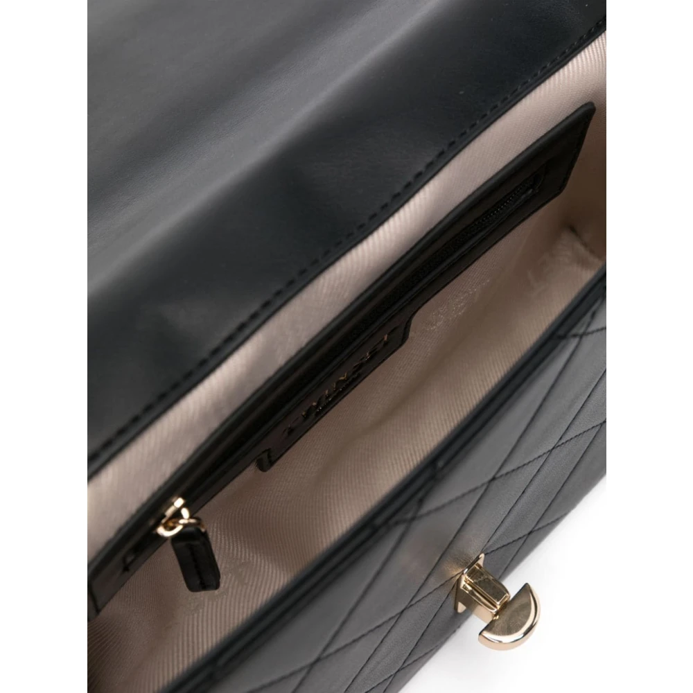 Twinset Zwarte Diamantquilted Schoudertas Black Dames