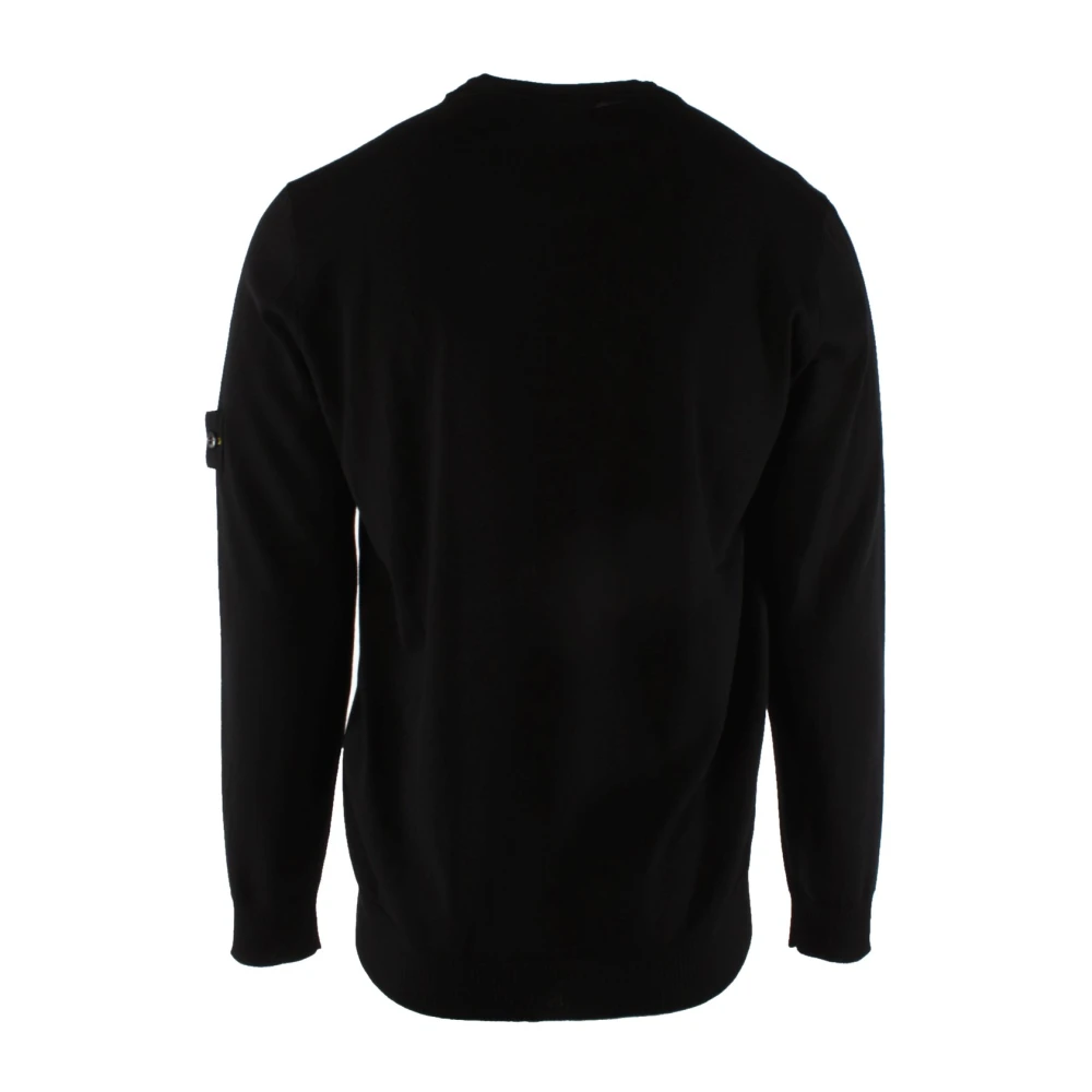 Stone Island Zwarte Wollen Trui voor Heren Black Heren