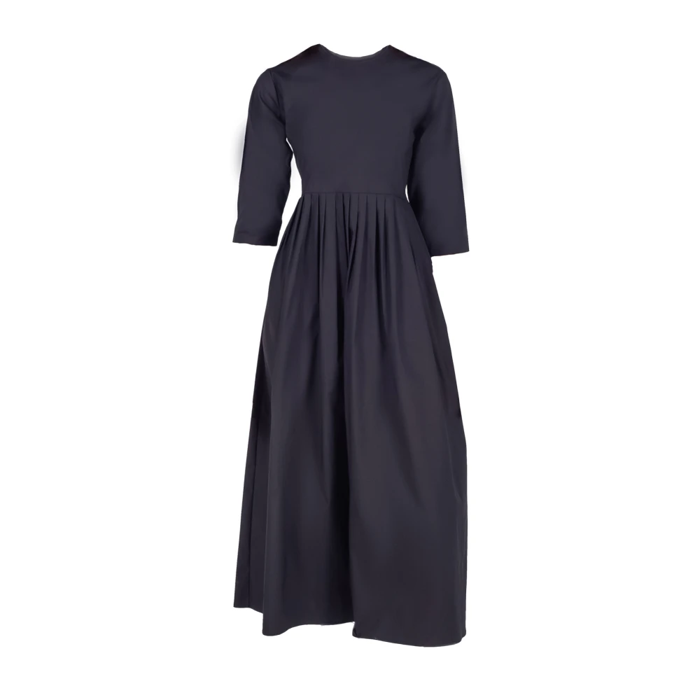 Liviana Conti Zwarte Geplooide Maxi Jurk met Volant Black Dames