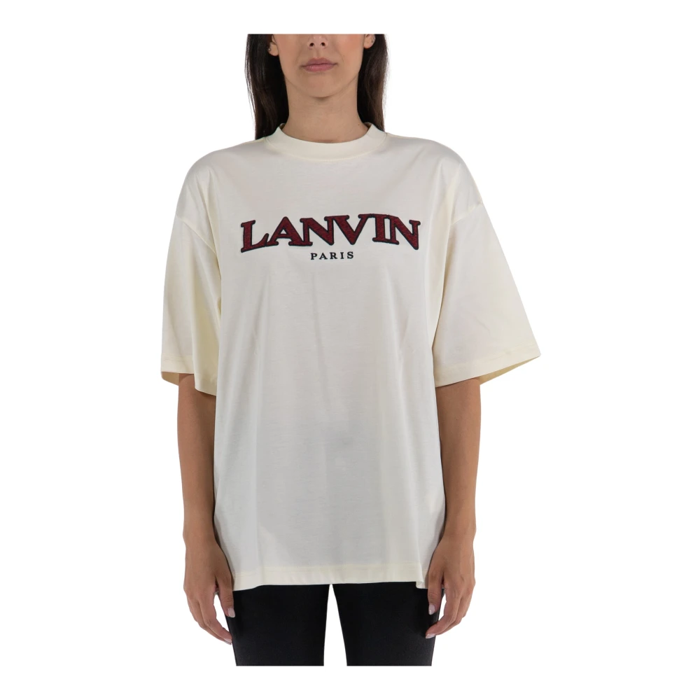 Lanvin Curb T-Shirt Stijlvol en Comfortabel Beige Dames