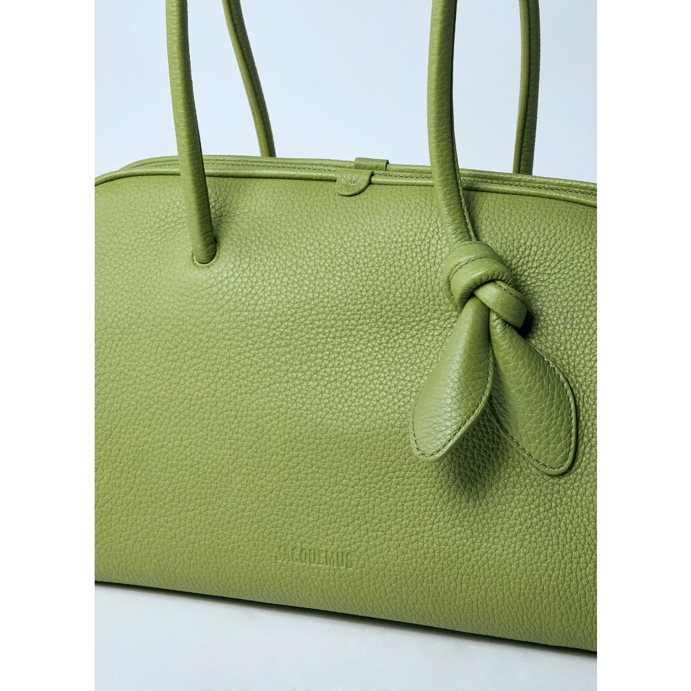 Jacquemus Handtas van kiezelnerfleer met logomotief Green Dames