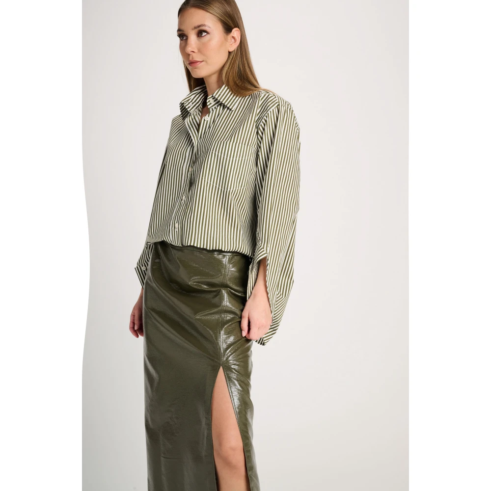March23 Rok midi met bloemenprint Green Dames
