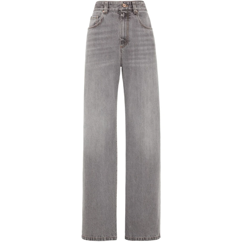 BRUNELLO CUCINELLI Moderne Losse Denim Jeans Gray Dames